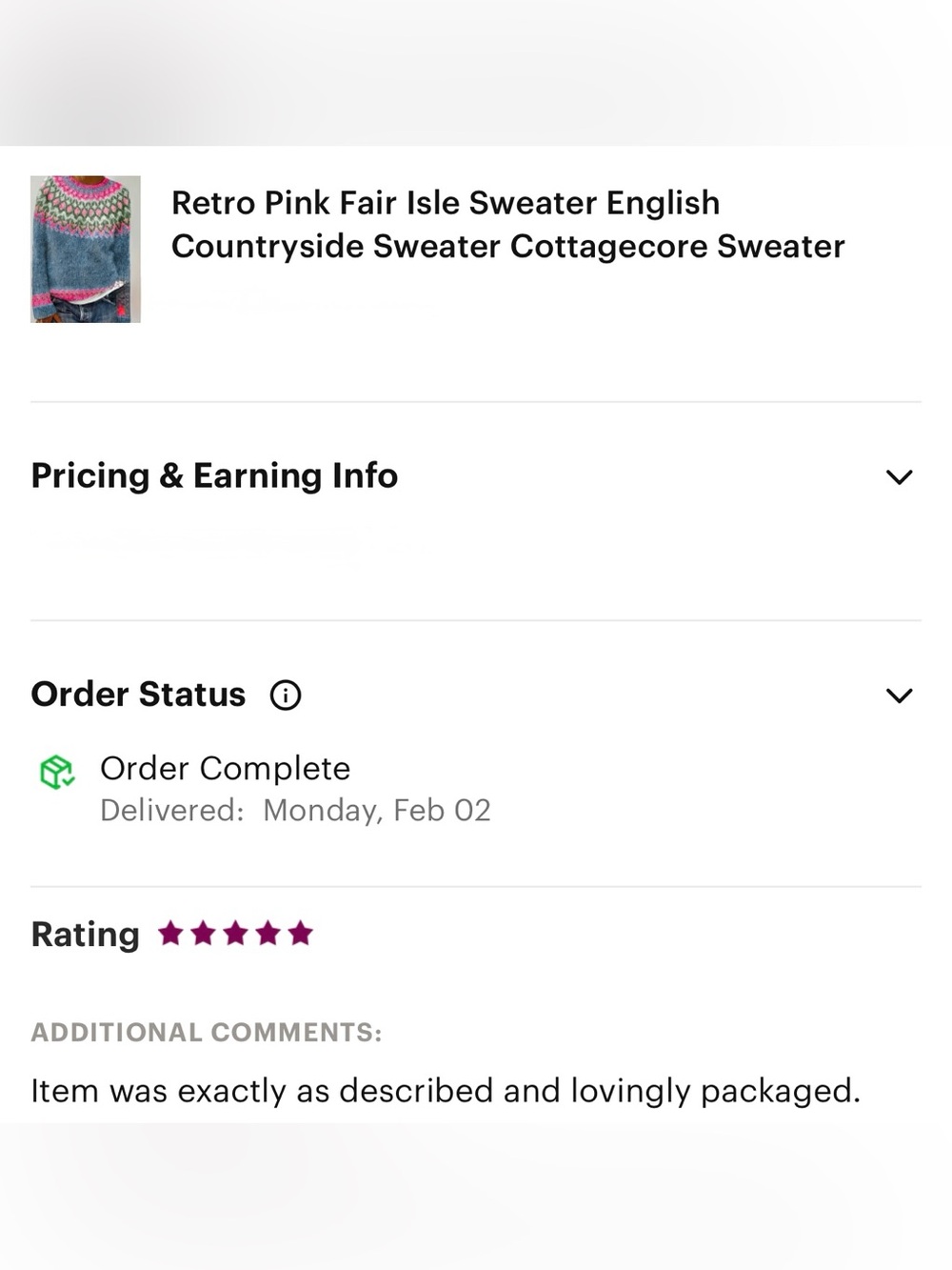 Retro Pink Fair Isle Sweater
English Countryside Sweater
Cottagecore Sweater - Picture 13 of 13